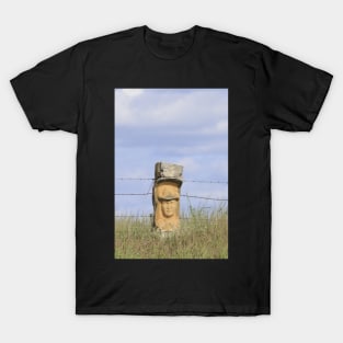 Stone Post Fence Carving on the Kansas Prairie T-Shirt